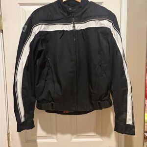 Arlen Ness sz XL Stylish Black and White biker Performance Jacket for Men